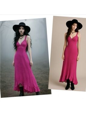 Vtg Betsey Johnson Slip Dress Maxi Polka Dot Lace Ruffles Milkmaid Y2K Rare 90s